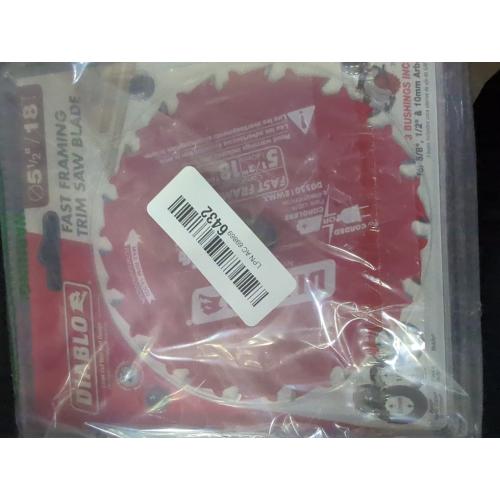 Diablo 5-1/2 in. D X 10 mm Fast Framing TiCo Hi-Density Carbide Trim Saw Blade 18 teeth 1 pk
