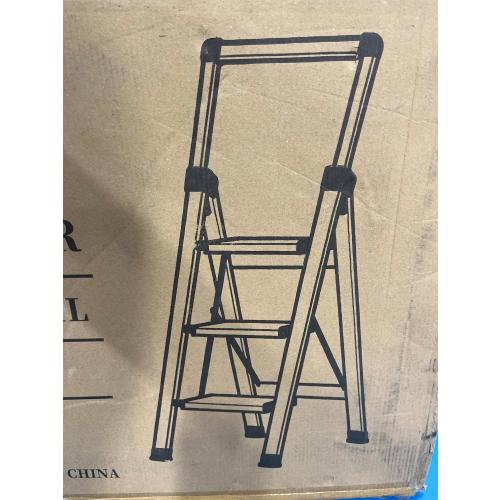 XinSunho 3 Step Ladder, Retractable Handgrip Folding Step Stool Ladders with Anti-Slip Wide Pedal, Aluminum 3 Steps, 330lbs Safety Household Ladder