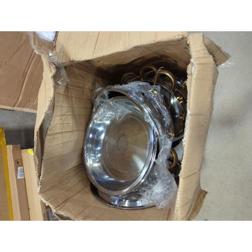 6QT Gold Chafing Dishes for Buffet, 304 Stainless Steel Food Pan with Lid, Round Chafing Dish Buffet Set of 4 Pack Food Warmer, Food Warmers for Parties Buffet Catering Events Dinners