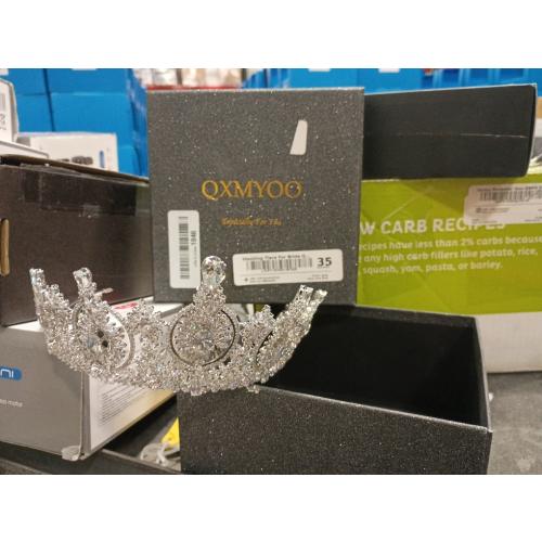 Vintage Cubic Zirconia Wedding Tiara for Bride Quince Prom Homecoming Pageant Costume Princess Queen Crown Large Crystal Birthday Headpieces Silver Bridal Hair Accessories