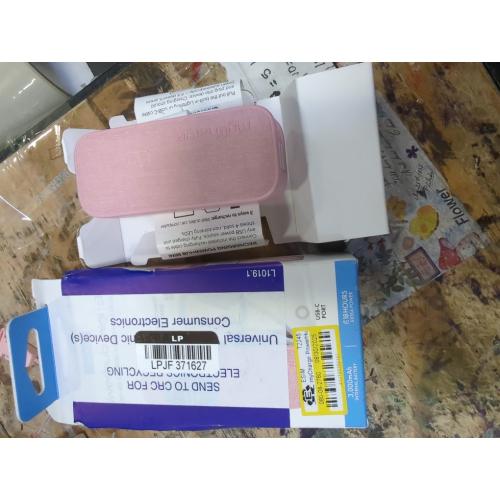 myCharge PowerHub Mini 3000mAh/12W Output Power Bank with Integrated Charging Cables - Pink