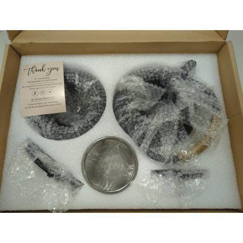 Black 40oz Oztara Cast Iron Teapot Set, 40 oz/1200 ml Japanese Style Teapot with Infuser and Warmer, Tea pot | Tea Kettle Coated with Enameled Interior, Large Cast Iron Kettle, Black & Iron cast Teapot warmer