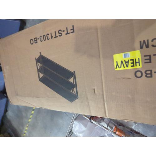 FATORRI Console Table for Entryway, Long Sofa Table with Shelves Under Window, Wood and Metal Hallway Tables for Foyer (55 Inch, Black)