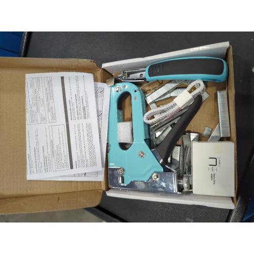 Blue SHALL Staple Gun Heavy Duty, 3-in-1 Upholstery Staple Gun Kit with 3000 Staples, Staple Remover, Manual Brad Nailer with Specific Staples Outlet Position Indicator