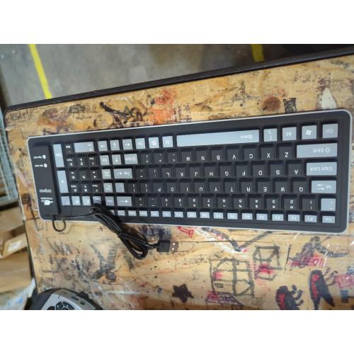 Gadpiparty 1pc Foldable Silicone Keyboard Key USB Wired Space-Saving Design Water for Everyday Use Compact and Portable Black Silicone Shield