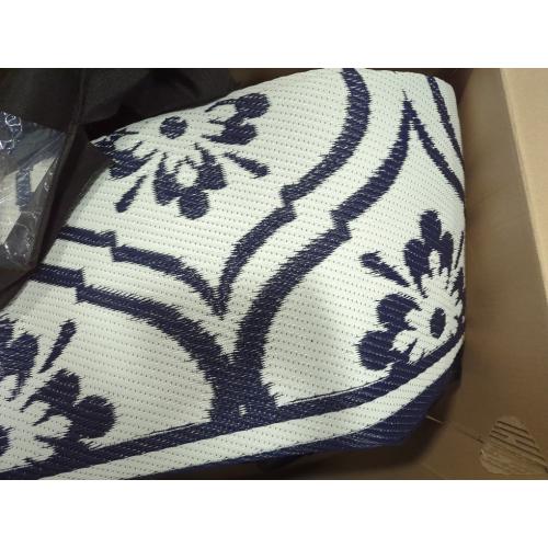 RV Outdoor Rug Waterproof Mat 9'x12' Camping Carpet Blue Outside Area Rugs Reversible Rugs for Deck Entryance Porch Picnic Balcony Beach