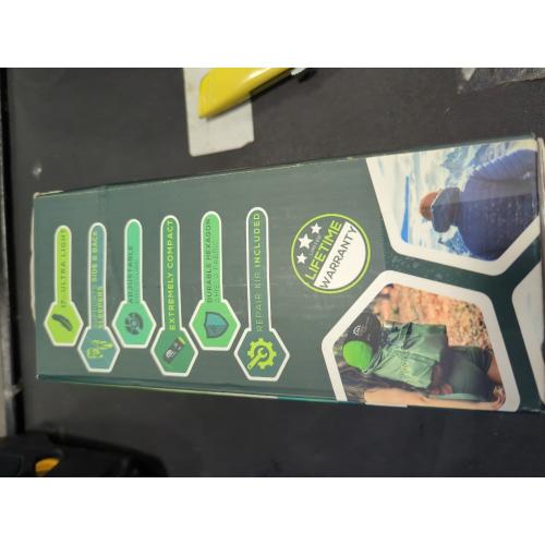 Green and Black Gear Doctors Ultralight 17oz Camping Sleeping pad ApolloAir - Compact, Warm 5.2 R-Value 4 Season Air Mattress, Perfect for Backpacking, Hiking - Lightweight Inflatable & Compact Sleep Pad