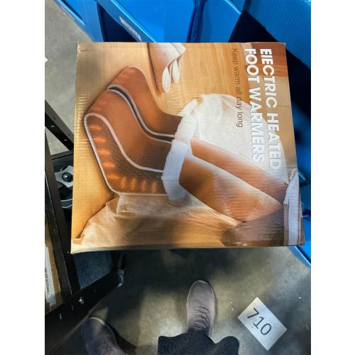 Split Electric Foot Warmer, Quick Heating Pad for Feet, 6-Level Heated Slippers for Men Women, Soft Heated Boots, Feet Warmer with Detachable Washable Liner for Home