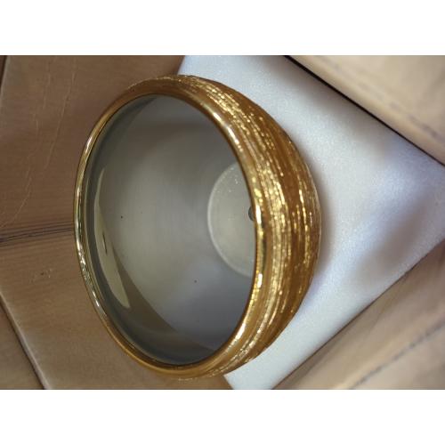 Ceramic Planter 10 Inch - Indoor Plant Pot with Drainage Hole and Saucer Large Decorative Planter Mid-Century Modern Flower Pot Outdoor for Home Decor Gold