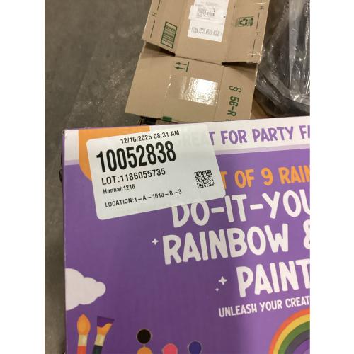 Rainbow Painting Set for Kids 9 Pcs - Bulk Stockings & Birthday Goodie Bag Stuffer - Kids Party Favors Toy Return Gifts - Pinata Stuffers - Classroom Treasure Box Carnival Prizes