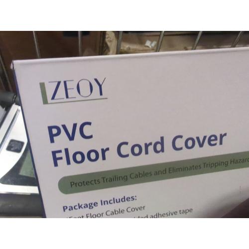 Size 4ft Wood Grey Cord Hider - 4FT Soft PVC Cord Protector, Hide Extension Floor Wire Covers for Cords, Organizer Wires Floor Cable Cover, Cable Cavity: 0.47 (W) x 0.24 (H)