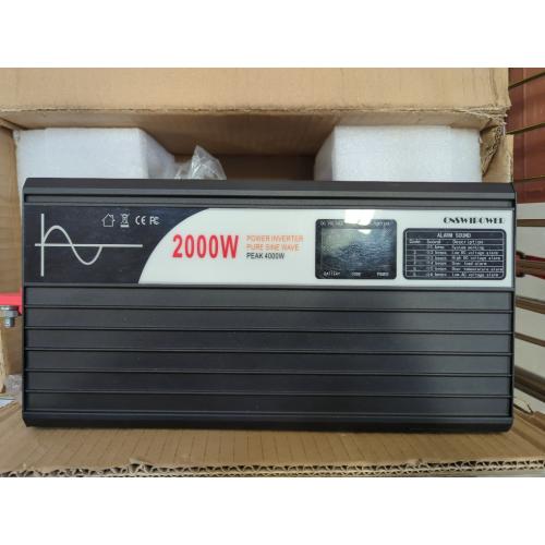 Black Xijia Pure sine Wave Inverter 2000W 48 Volt dc to 120 Volt ac Inverter (Peak Power 4000W) rv Converter 60HZ with Soft Start for car &Camping (DC48V (Range 40V-60V) 2000W)