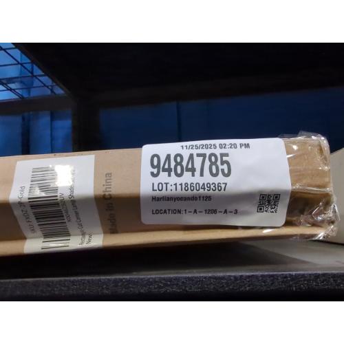 Rectangle Cut Corner Lamp Shades Set of 2, 10.5 x 10x 13 Modern Medium Gold Lampshades with Brown Rim, Included 2 Pack Lamp Harps, Suitable for E26 Base and Saddle Base, Easy Assembly Required