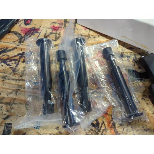 KOLAKO Black Door Stops, 4 Pack Door Stoppers for Wall, 4.4 Inch Doorstop Wall Protector with Rubber Bumper Tip, Door Stoppers for Bottom of Door, Matte Black