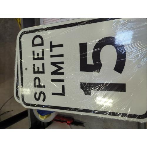 Large Speed Limit 15 MPH Sign, 18x 12 .04 Aluminum Reflective Sign Rust Free Aluminum-UV Protected and Weatherproof