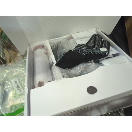 Color Pink 5 in 1 Hair Styler, Hot Air Brush, Hair Curler, Blow Dryer Brush, Interchangeable Straightener with Negative Ionic Technology for All Hair Types with Heat Protective Glove, Rose & Pink