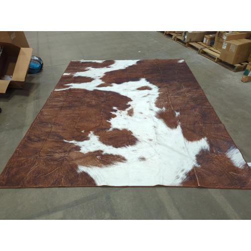 Foxmas 8x10 Area Rugs for Living Room, Machine Washable Cow Animal Print Rug, Non-Slip Low Pile Indoor Floor Rug, Carpet for Bedroom Dining Room Laundry Room Kitchen Home Office