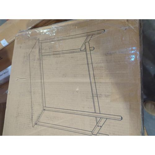 VASAGLE Bar Table, Narrow Long Kitchen Dining Table, Sturdy Metal Frame, Industrial, 15.7 x 39.4 x 35.4 Inches, Rustic Brown and Ink Black ULBT10X