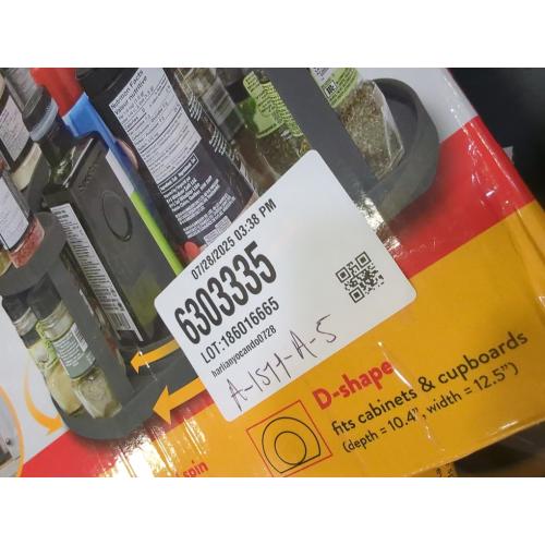 spice spinner two-tiered spice organizer & holder that saves space, keeps everything neat, organized & within reach with dual spin turntables- grey