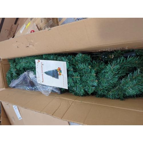 6ft Full Body Unlit Artificial Christmas Tree, Realistic Dense Pine with 1,000 Branch Tips, Hinged Easy Assembly & Stable Base, Perfect for Holiday Ornaments