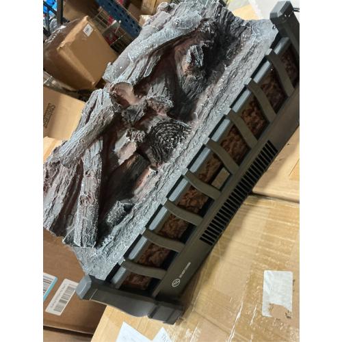 Electric Fireplace Logs Inserts Heater with Infrared Remote Controller 5 Flame Brightness 24 H Timer Overheating Protection for Home and Office Decor Black