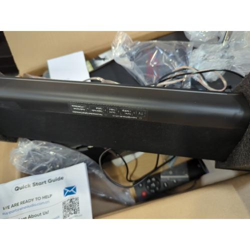 Saiyin Sound Bars for TV with Subwoofer, 2.1 Deep Bass Small Soundbar Monitor Speaker Home Theater Surround System PC Gaming Bluetooth/AUX/Optical Connection, Wall Mountable 17-inch