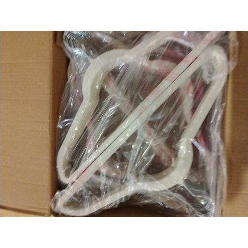 Amazon Basics Slim Velvet Non-Slip Space Saving Suit Clothes Hangers with Shoulder Notches for Closet Organization, Ivory/Silver, 50-Pack‼️light dirt‼️