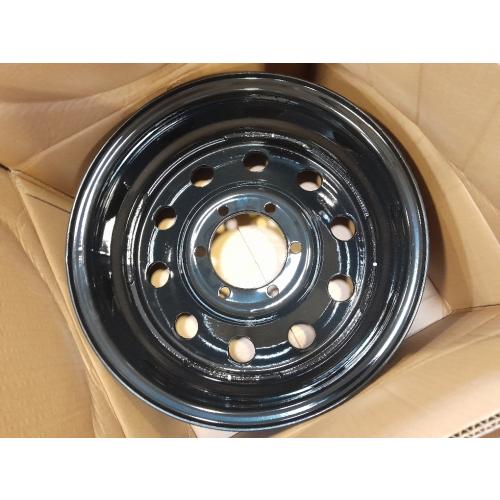 Black 16x6 Trailer Rim Wheel 6 Lug Holes On 5.5 6x5.5 16 inch 16 X 6 X 5.5 Bolt Circle Steel Equipment Trailer Rim Wheel