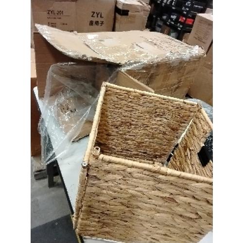 10.5x10.5x10.5 Water Hyacinth Storage Cube, Wicker Baskets for Shelves, Woven Square Basket for Living Room (6 Packs 10.5x10.5in)