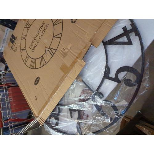 Large Wall Clock for Living Room Kitchen Mantel Decor, 30 Inch Decorative Wall Clock Silent Non Ticking Battery-Operated Metal Round Modern Black Wall Clocks Arabic Numerals