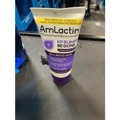 AmLactin KP Bumps Be Gone - Therapeutic Body Cream for Keratosis Pilaris - No-Scrub Exfoliator and Moisturizer with 15% Lactic Acid AHA, 3 oz (Packaging May Vary)​