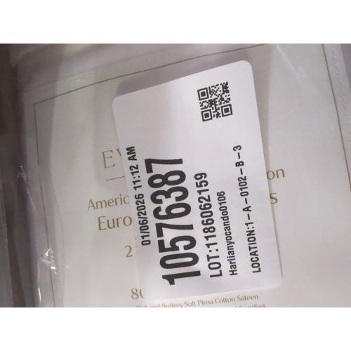 Everhome PimaCott Sateen 800-Thread-Count Standard Pillowcases in White (Set of 2)