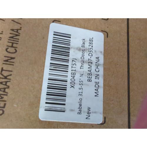 Babelio 31.5-55 No Bottom Bar Baby Gate Extra Wide, 2-in-1 Auto Close Dog Gate for The House, Stairs and Doorways, with Large Walk Thru Door, Black