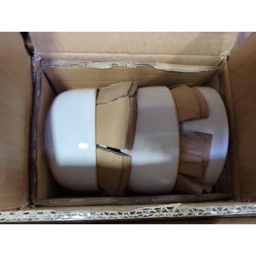 GBHOME Ceramic Dinnerware Sets for 8, 24 Pieces Stoneware Plates and Bowls Sets, Scratch Resistant Dishes, Dishwasher & Microwave Safe, Reactive Glaze-Pearl White