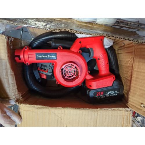Mini Leaf Blower Red,2-in-1 Cordless Small Blower with 4.0Ah Battery and Charger,21v Blower for Inflating,Blowing Leaf,Clearing Dust & Small Trash,Car by SHINTYOOL