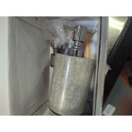 Soap Dispenser Lotion Dispenser - Made of Natural Stone - Luxury Bathroom Accessories Bath Set (Brownish)