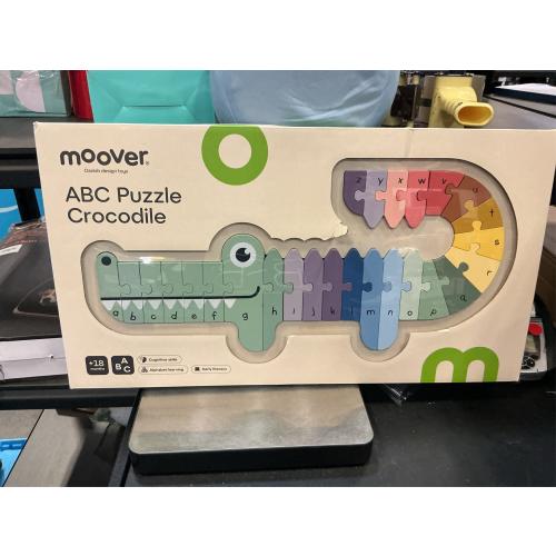 Moover Alphabet Puzzle Crocodile Educational Wooden Toys for 3 Year Old Boy and Girl Toddlers Learn The Alphabet