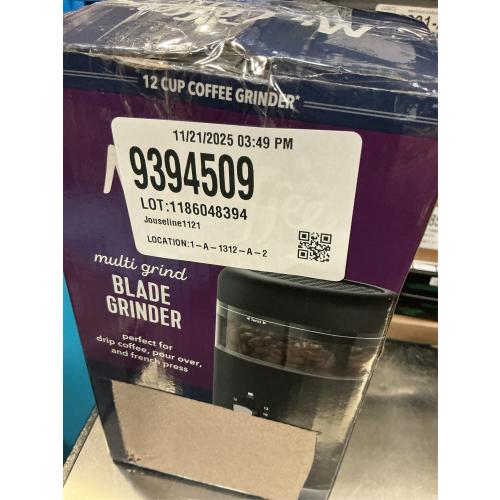 Mr. Coffee 12-Cup Automatic Blade Mill Grinder - Black