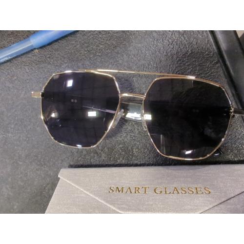 AI Smart Glasses with Chat GPT, AI Translation Glasses with 164 Language, Classic Aviator Sunglasses with Voice Assistant/AI Calling, IP65 Waterproof, Multifunctional Smart Glasses for Men Women