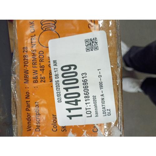 Bee & Willow Amos 28 to 48-Inch Single Curtain Rod Set in Natural Oak