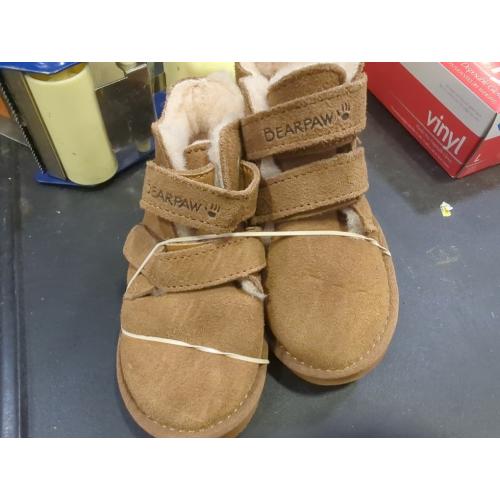 Size 7 Color brown BEARPAW Retro Larisa Youth Boot | Youth's Boot Classic Suede | Youth's Pull On Boot | Comfortable Winter Boot