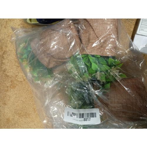 Velener Artificial Flowers in Small Burlap Bag Vases 3Pcs - Faux Flowers Farmhouse, Fake Plants Home Coffee Table Bookshelf Office Desk Decorations Kitchen Dining Room Indoor(White/Yellow/Blue)