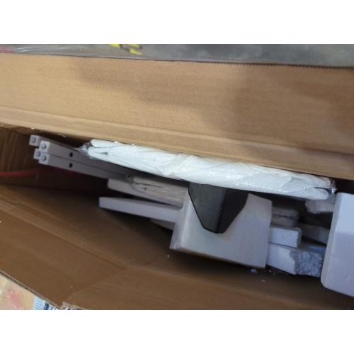 ODK 48 Inch White Computer Desk with 8 Fabric Drawers, Modern Office Desk with Large Storage for Home Office, Study, Gaming, White