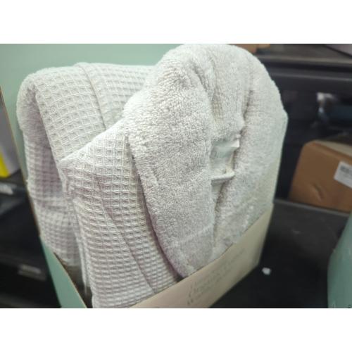 Size Large / X large Color Grey Haven Waffle Large/X-Large Organic Cotton Robe in Lunar Rock