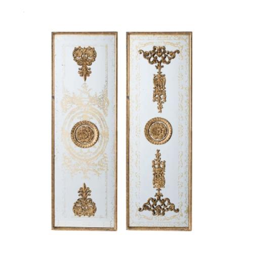 2pc 48 Mirror Wall Decor -, Gold Framed