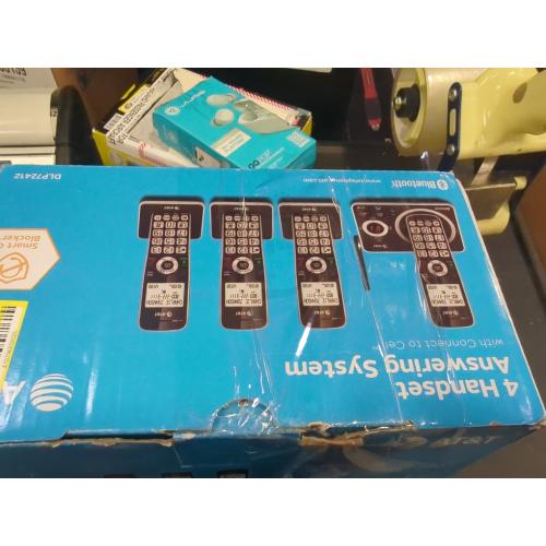 Set of 4 AT&T 4HS Cordless Phone with Answering Machine: DECT 6.0, Call Block, Intercom, Volume Control