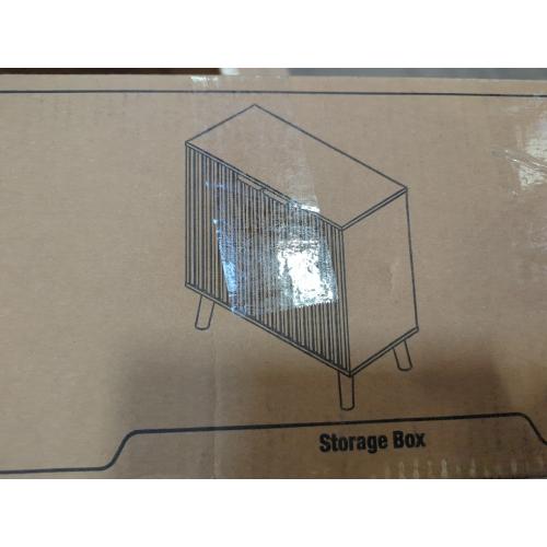 Fluted Sideboard, Buffet Cabinet with Storage, Wooden with Doors and Shelves, Accent Cabinet for Living Dining Room, Entryway