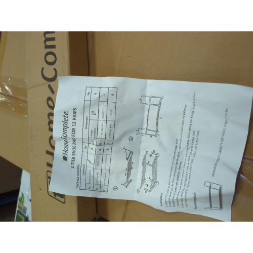 Shoe Rack - 2-Tier Shoe Organizer for Closet, Bathroom, Entryway - Shelf Holds 10 Pairs Sneakers, Heels, Boots by Home-Complete (Black