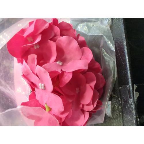 Pink 6 pack DuHouse 8.7 Silk Hydrangea Flower Heads with Stems Fake Hydrangeas Flowers for DIY Wedding Centerpiece Home Decor,Pack of 6(Fuchsia)