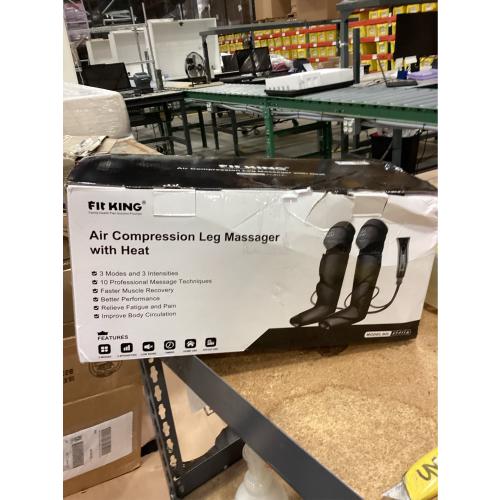 FIT KING Foot and Leg Compression Massager for Circulation and Pain Relief with Knee Heating Therapy - Handheld Controller 3 Modes 3 Intensities - Gift for Mom Wife Family